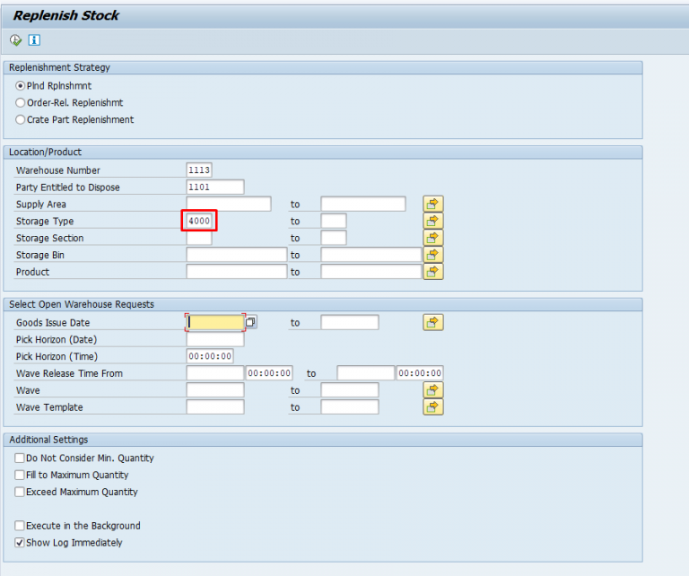 SAP EWM Storage Type Based Replenishment Stock Type Determination EWMSUPPORT